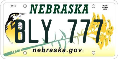 NE license plate BLY777