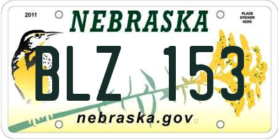 NE license plate BLZ153