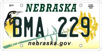 NE license plate BMA229