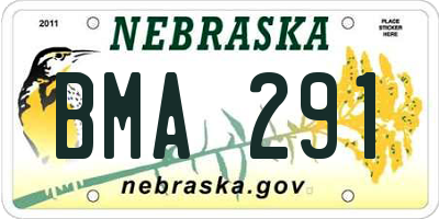 NE license plate BMA291