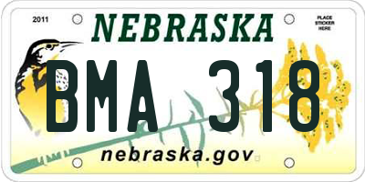 NE license plate BMA318