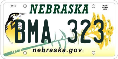 NE license plate BMA323