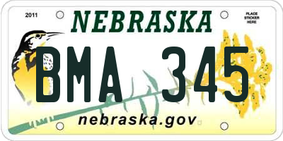 NE license plate BMA345