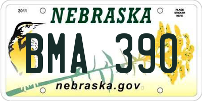NE license plate BMA390