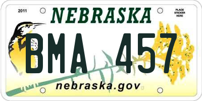 NE license plate BMA457