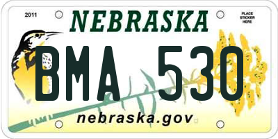 NE license plate BMA530