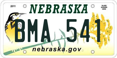 NE license plate BMA541