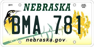 NE license plate BMA781