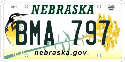 NE license plate BMA797