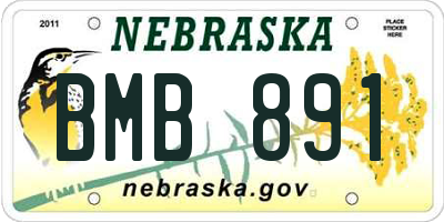 NE license plate BMB891