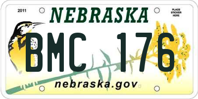 NE license plate BMC176