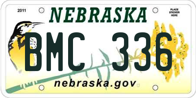 NE license plate BMC336
