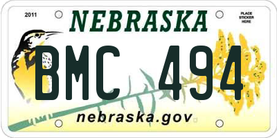 NE license plate BMC494
