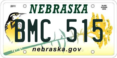NE license plate BMC515