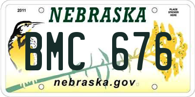NE license plate BMC676