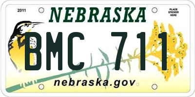 NE license plate BMC711