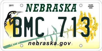NE license plate BMC713