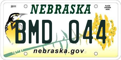 NE license plate BMD044
