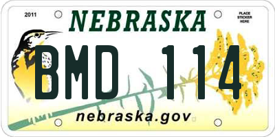 NE license plate BMD114