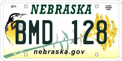 NE license plate BMD128
