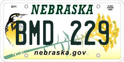 NE license plate BMD229