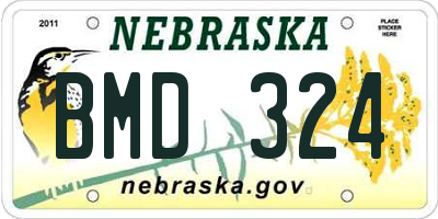 NE license plate BMD324