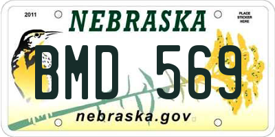 NE license plate BMD569