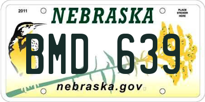 NE license plate BMD639