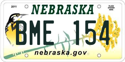 NE license plate BME154