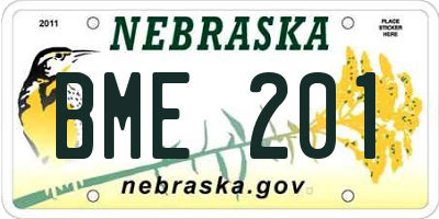 NE license plate BME201
