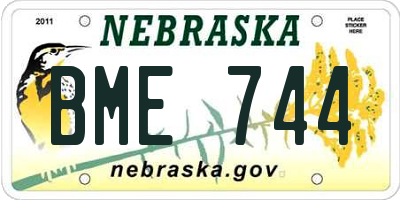 NE license plate BME744