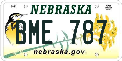 NE license plate BME787