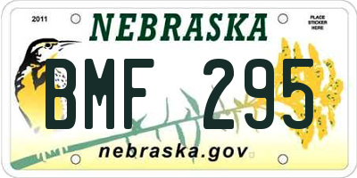 NE license plate BMF295
