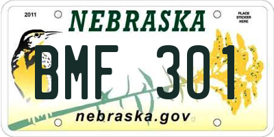 NE license plate BMF301