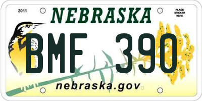 NE license plate BMF390