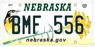 NE license plate BMF556