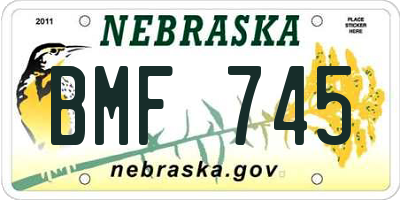 NE license plate BMF745