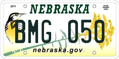 NE license plate BMG050