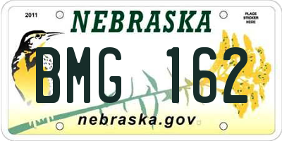 NE license plate BMG162
