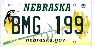 NE license plate BMG199