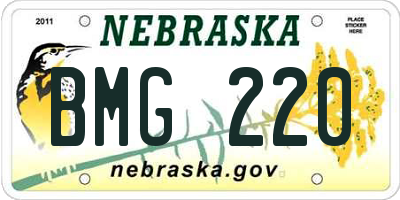 NE license plate BMG220