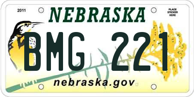 NE license plate BMG221