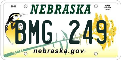 NE license plate BMG249