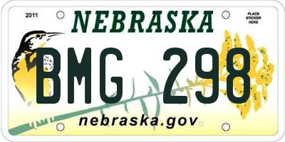 NE license plate BMG298