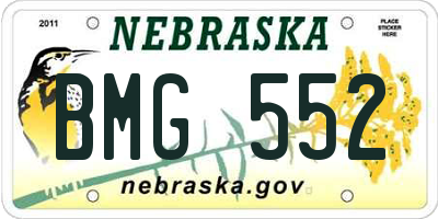NE license plate BMG552