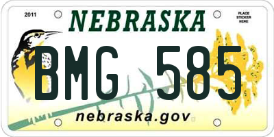 NE license plate BMG585