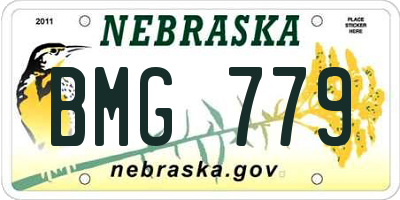 NE license plate BMG779