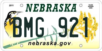 NE license plate BMG921