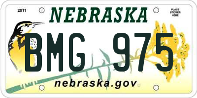 NE license plate BMG975
