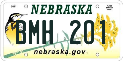 NE license plate BMH201
